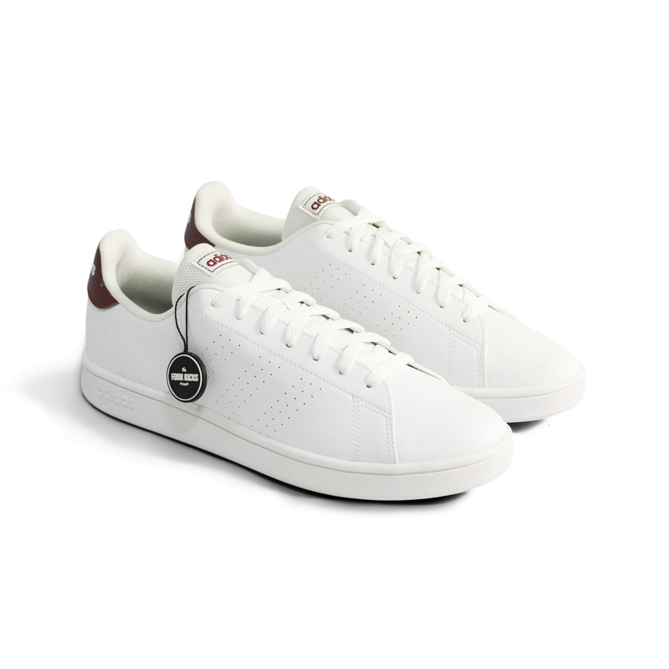 1950 Adidas Advantage Base White Red Mens IF8557 - Gambar 1