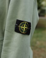 Stone Island Hoodie Fleece Garment Dyed Sage Green - Gambar 8