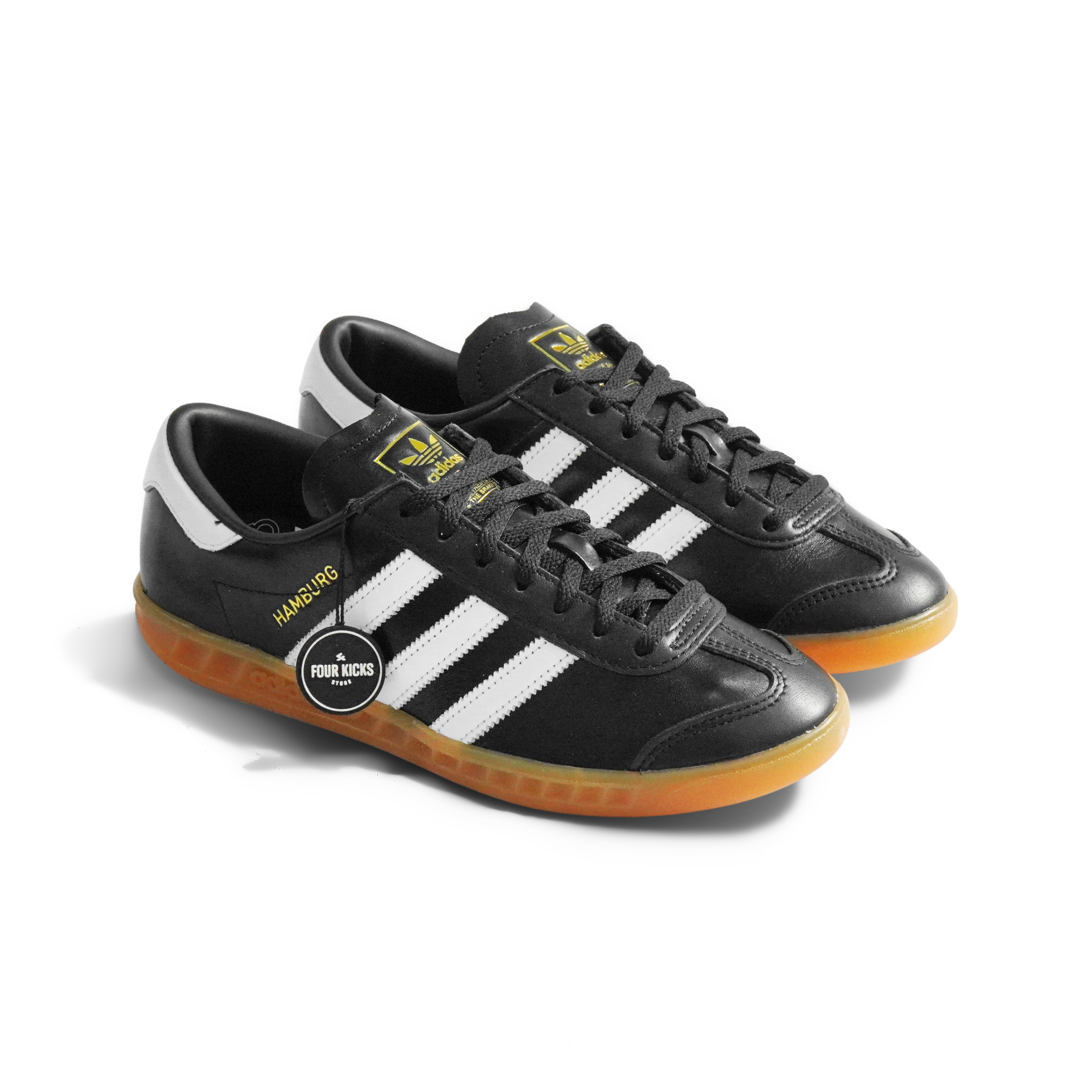 2177 (1) Adidas Hamburg Core Black Cloud White Gum Womens JI2626 - Gambar 1