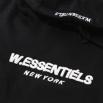 W Essentiels Hoodie Ecume Oversize Noir Black - Image 3
