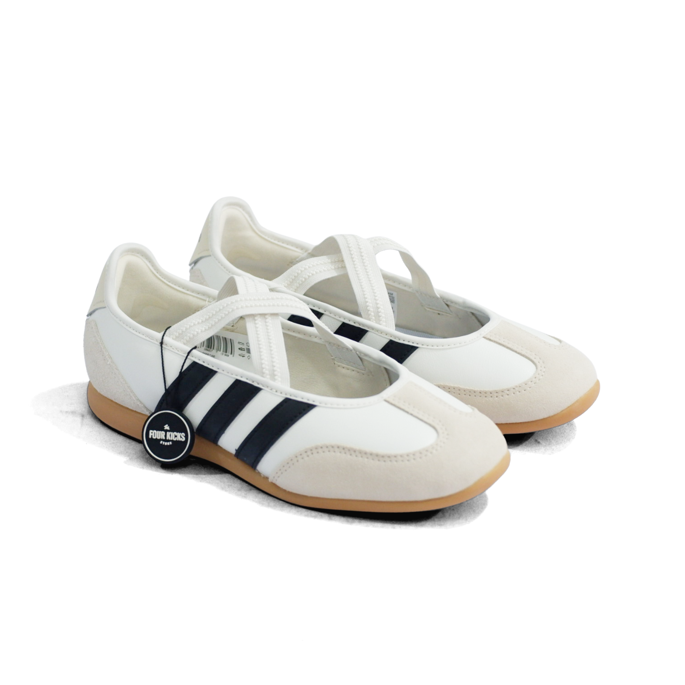 499 Adidas Barreda Mary Jane White Black Gum Womens JQ2127 - Image 1
