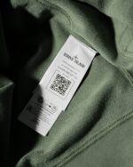 Stone Island Hoodie Fleece Garment Dyed Sage Green - Gambar 6