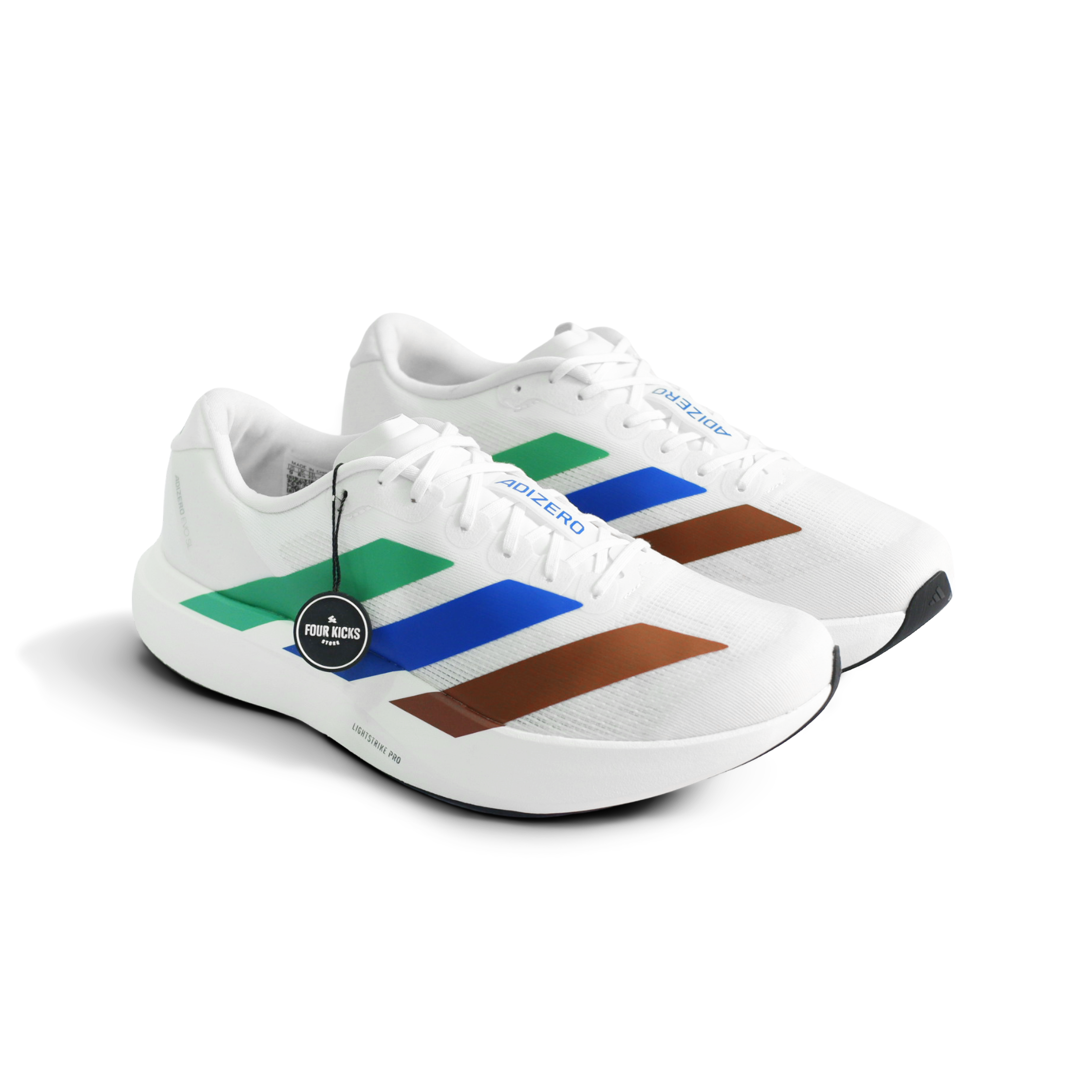 Adidas Adizero EVO SL Pharrell Humanrace White Green Blue KI3393 (1) Adidas Adizero Evo SL Pharrell Humanrace White Green Blue Unisex KI3393 - Gambar 1