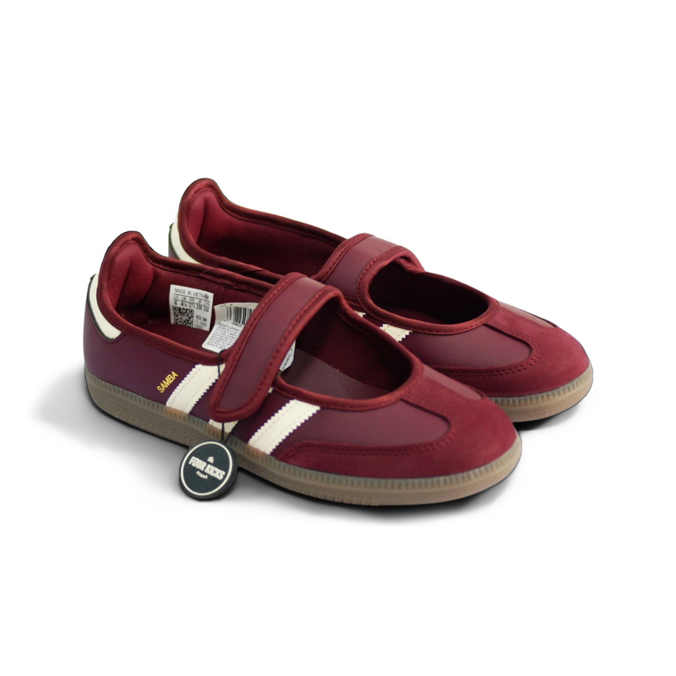 Adidas Lifestyle Shoes Samba Jane Maroon Cream White Womens IH6561 (2) Adidas Samba Jane Maroon Cream White Womens IH6561 - Gambar 1
