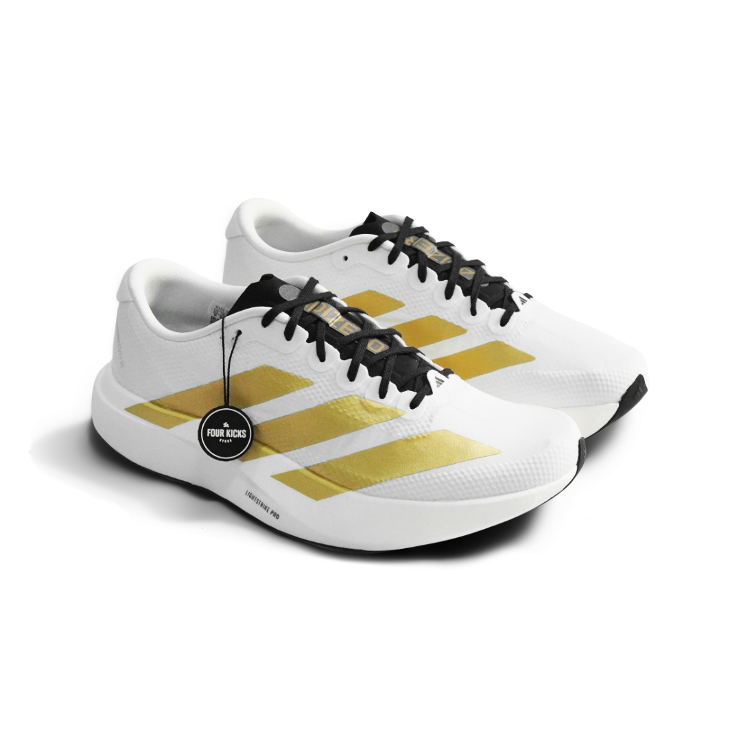 Adidas Running Shoes Adizero Evo SL White Matte Gold Mens JQ4441 (1) Adidas Adizero Evo SL White Matte Gold Mens JQ4441 - Gambar 1