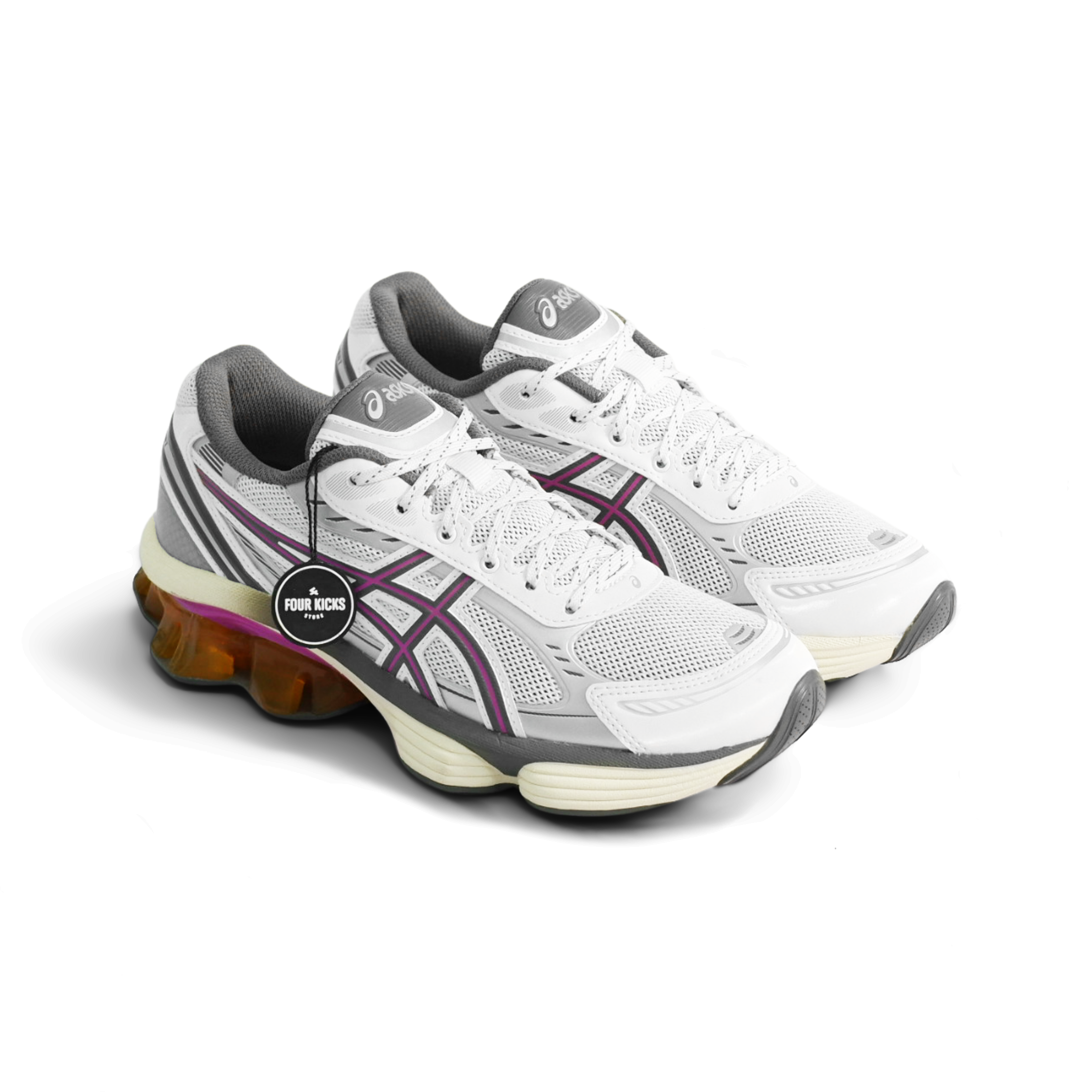 Asics Sport Lifestyle Shoes Gel-Kinetic Fluent White Truffle Grey Mens 1203A591 100 (2) Asics Gel-Kinetic Fluent White Truffle Grey Mens 1203A591 100 - Gambar 1