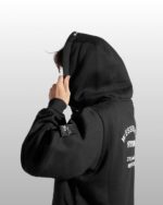 W Essentiels Hoodie Oversize Belcastel Noir Black - Gambar 3