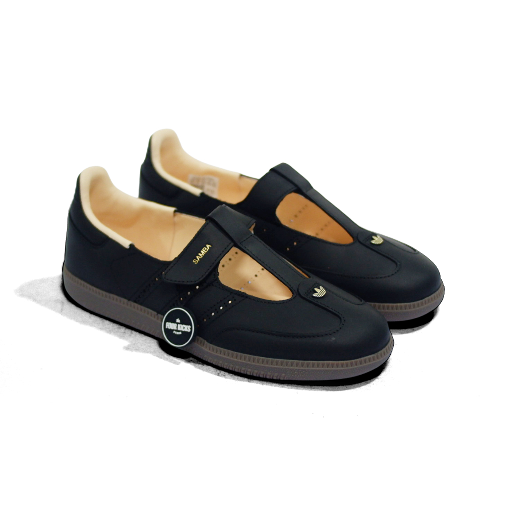Jane Leather Black Crystal Sand Gum 1 Adidas Samba Jane Leather Black Crystal Sand Gum Womens KJ3970 - Gambar 1
