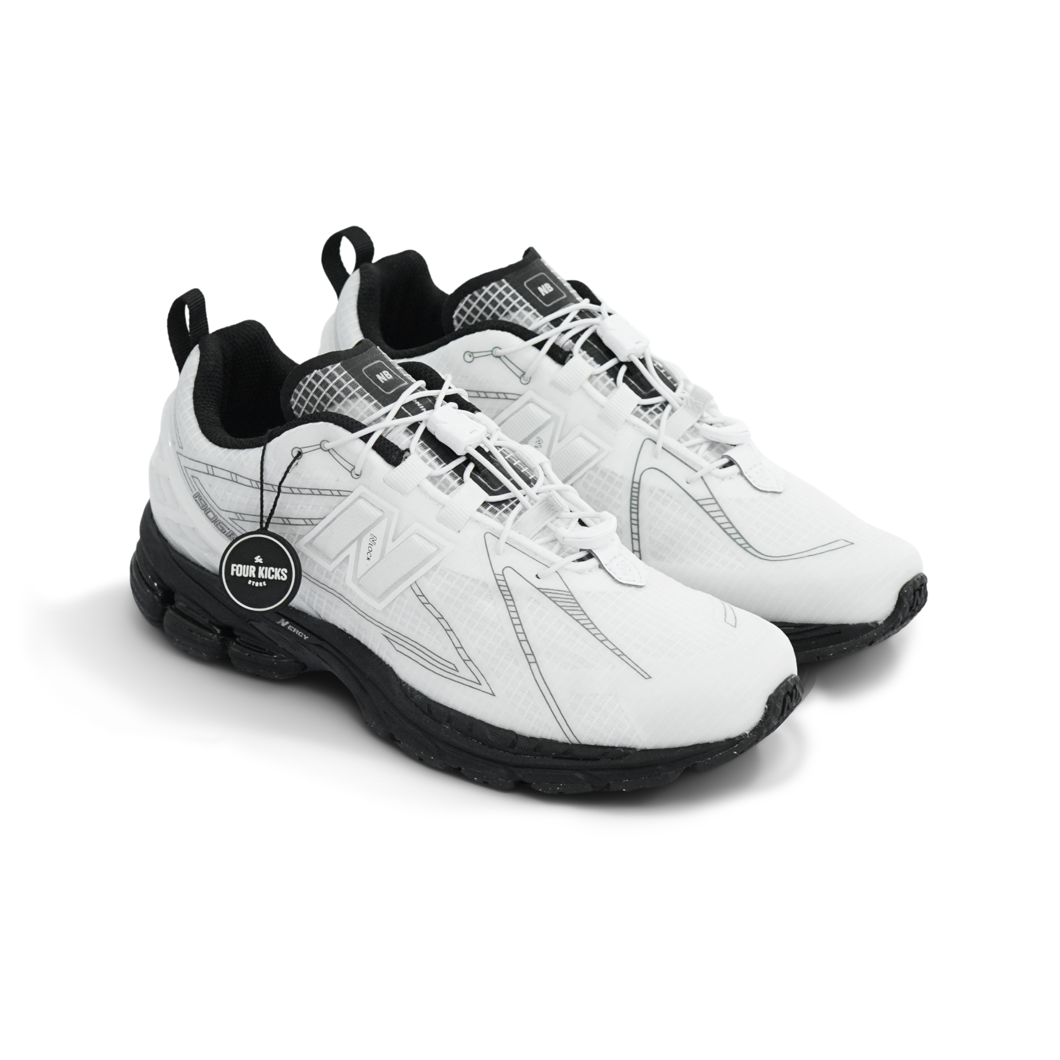 New Balance Sport Lifestyle Shoes 1906 R No Sew Pack White Black Unisex U1906RNA (2) New Balance 1906 R No Sew Pack White Black Unisex U1906RNA - Gambar 1