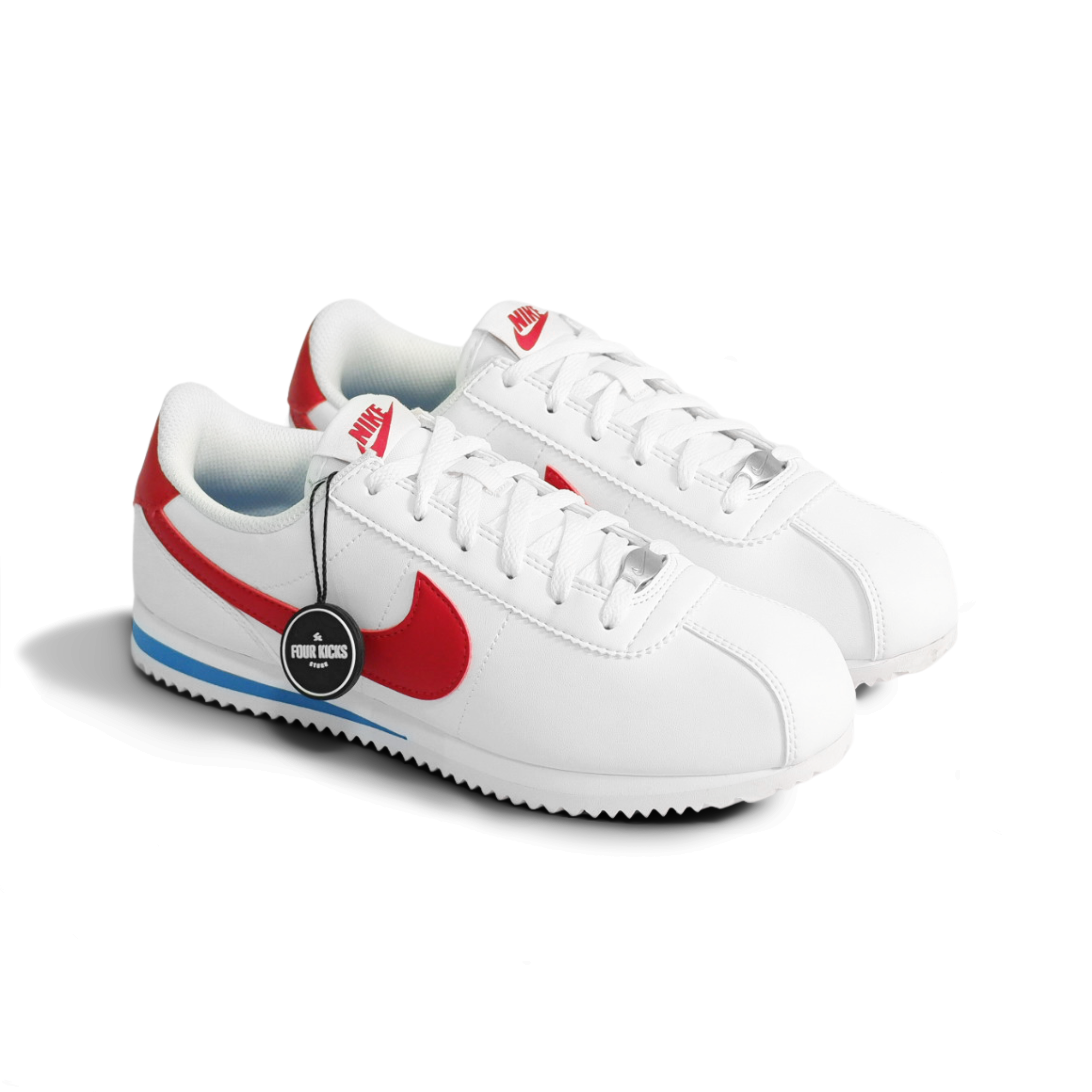 Nike Lifestyle Shoes Cortez White Varsity Blue Varsity Red GS DM0950 115 (2) Nike Cortez White Forrest Gump GS DM0950 115 - Gambar 1