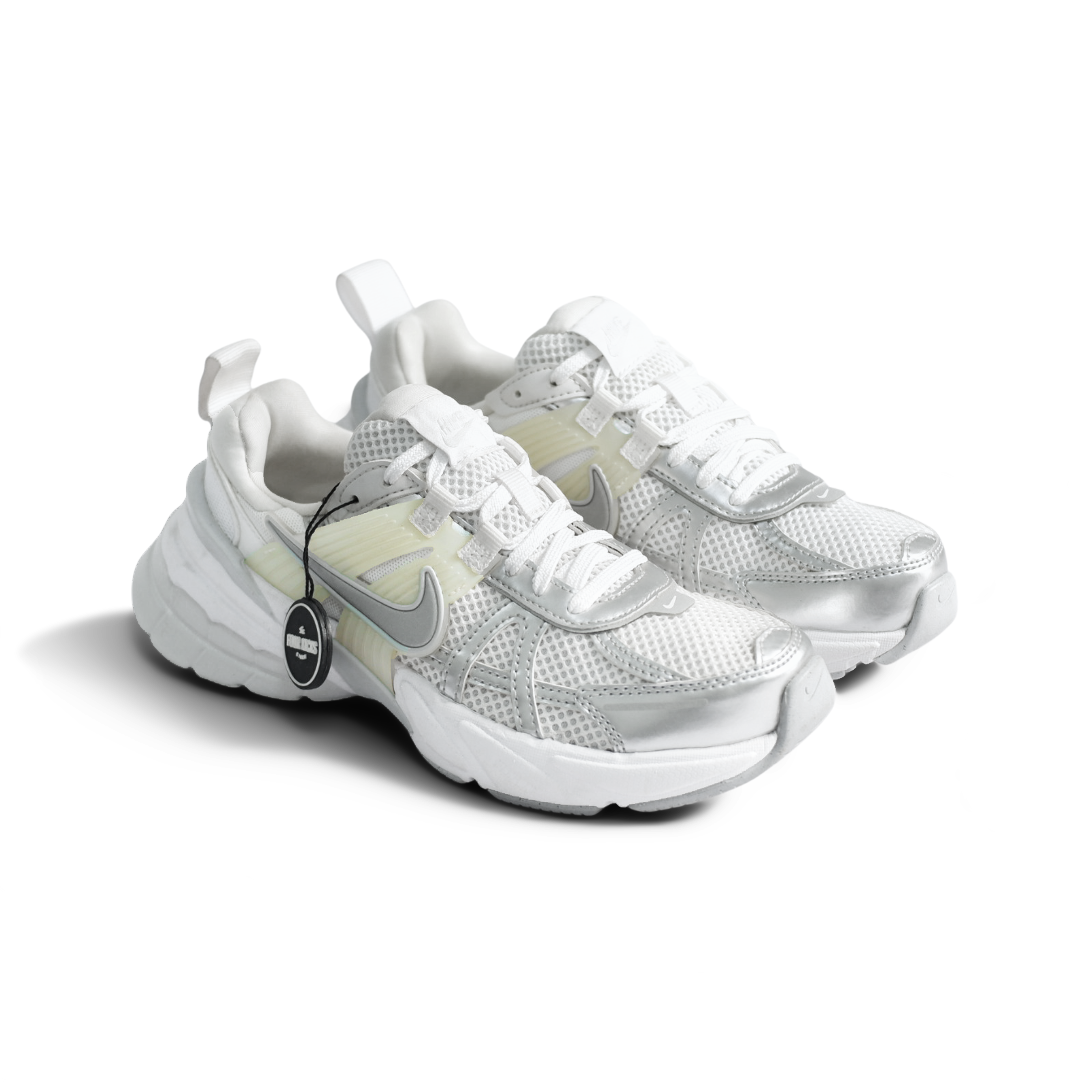 Nike Sport Lifestyle Shoes V2K Run Metallic Silver White Womens FD0736 104 (2) Nike V2K Run Metallic Silver White Womens FD0736 104 - Gambar 1