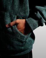 W Essentiels Hoodie Wash Label Bleu Affinity Ref-7326 Emerald Isle Forest Green - Gambar 8