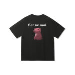 Fier De Moi T-Shirt Napping Sitting Short Sleeve Black