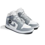 Nike Air Jordan 1 Mid Stealth White Womens BQ6472 115