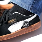 Puma Palermo Black White Gum Mens 396463 10 - Gambar 4