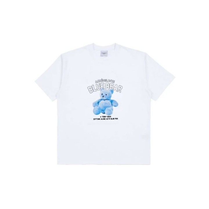 lg_68ee80136e0b3 Acmé De La Vie T-Shirt Short Sleeve Blue Teddy Bear White - Gambar 1