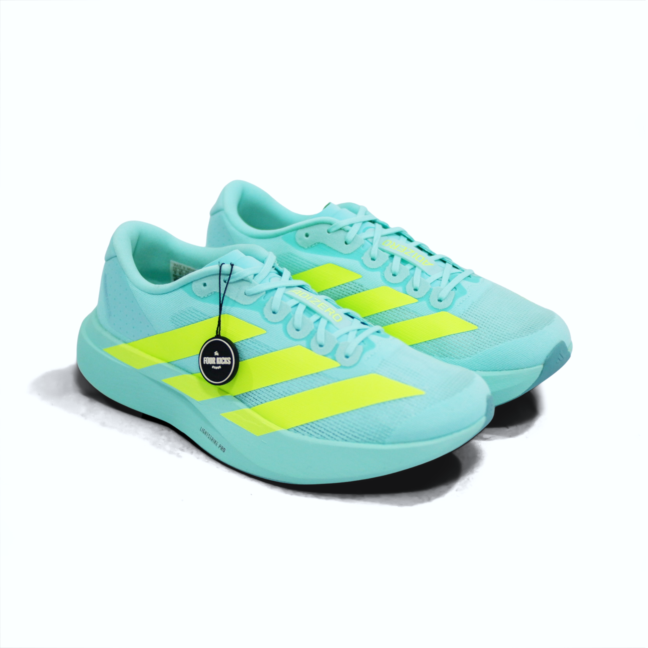 Adidas Running Shoes Adizero EVO SL Flash Aqua Lucid Lemon Mens JS4506 (2) Adidas Adizero EVO SL Flash Aqua Lucid Lemon Mens JS4506 - Image 1