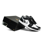 Nike Air Jordan 1 Low Particle Shadow Black White Grey Mens 553558 040 - Gambar 2