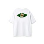 Fier De Moi T-Shirt Lip Flowers Short Sleeve White