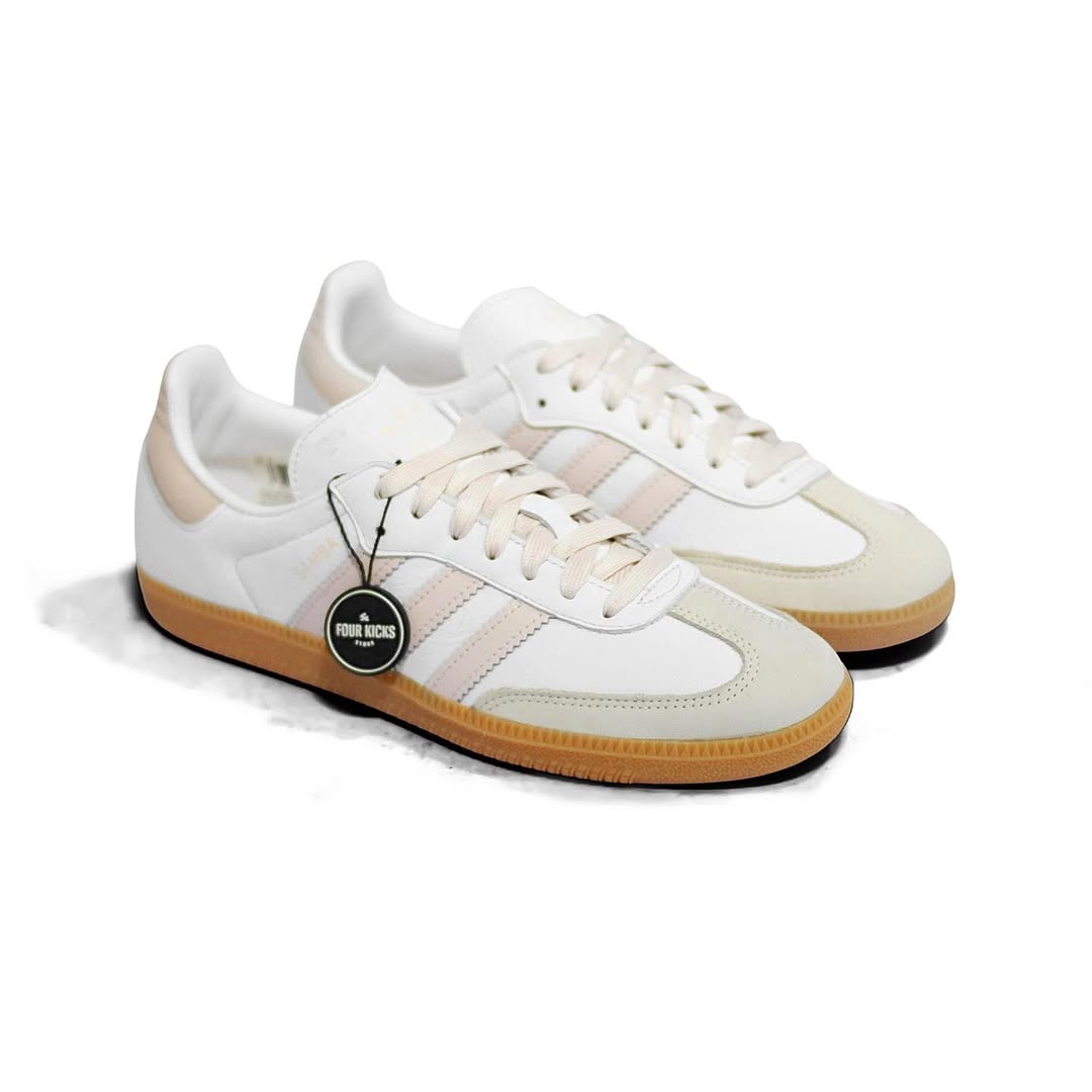 SaveVid.Net_700669318_18442214827141354_872118564726074872_n Adidas Samba OG White Pink Gum Womens JS1351 - Image 1