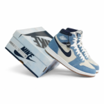 Nike Air Jordan 1 Retro High OG Denim Mens FQ2947 100 - Gambar 2
