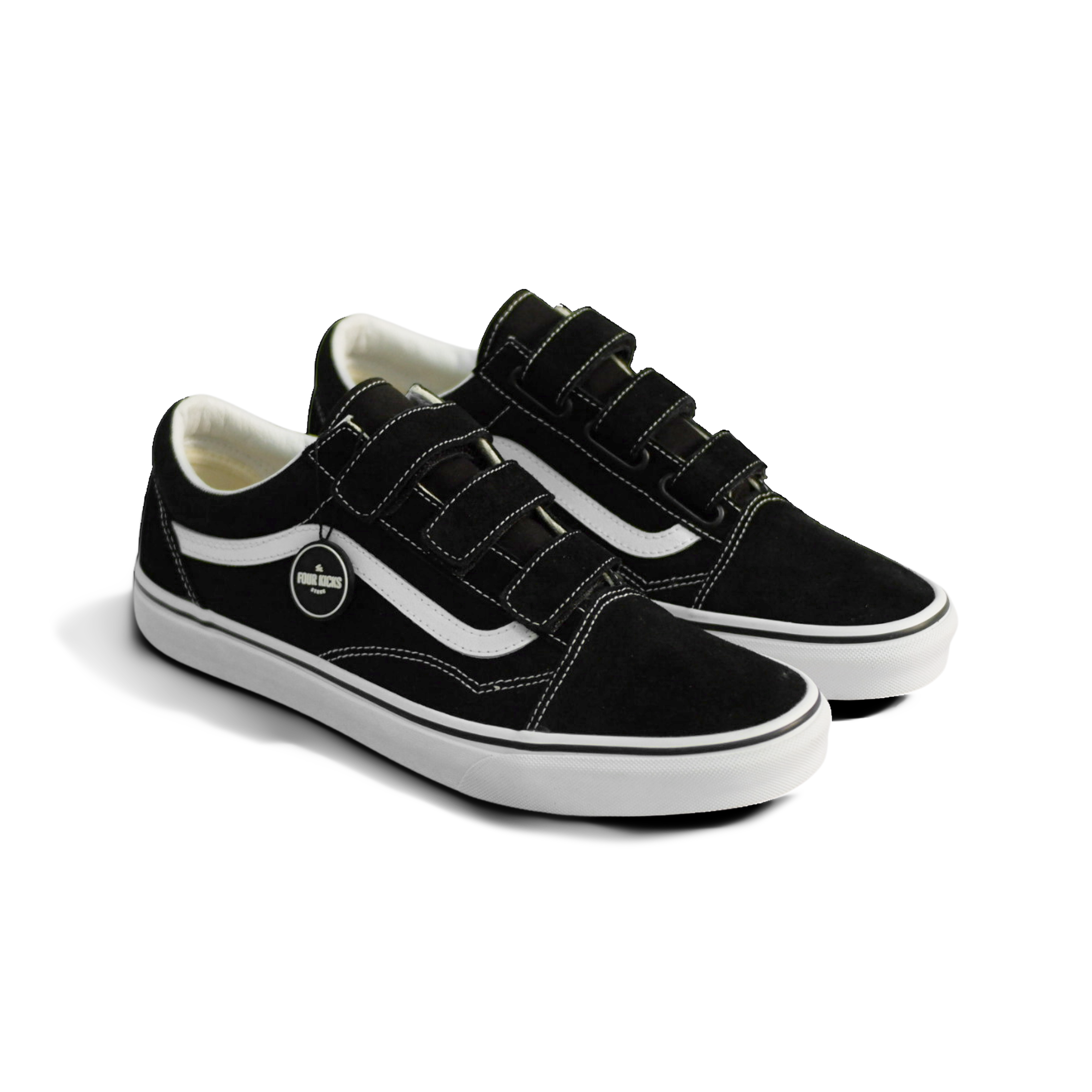 Vans Lifestyle Shoes Classic Old Skool Velcro Black White Unisex Adult VN0A3D29OIU (2) Vans Classic Old Skool Velcro Black White Unisex Adult VN0A3D29OIU - Gambar 1