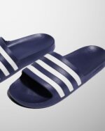 Adidas Adilette Aqua Slides Dark Blue Cloud White Unisex F35542 - Gambar 5