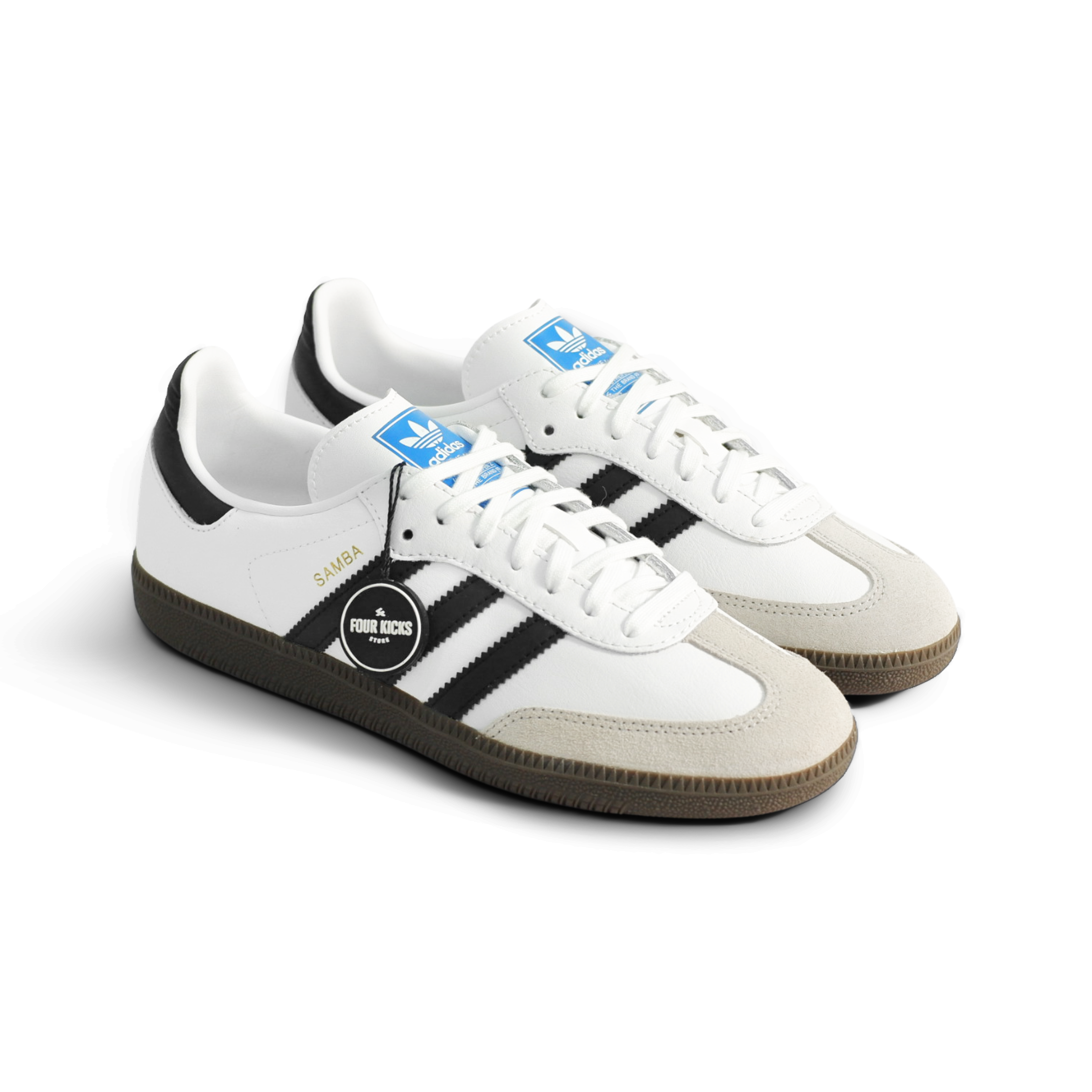 Adidas Lifestyle Shoes Samba OG Cloud White Core Black GS IE3675 (2) Adidas Samba OG Cloud White Core Black GS IE3675 - Gambar 1