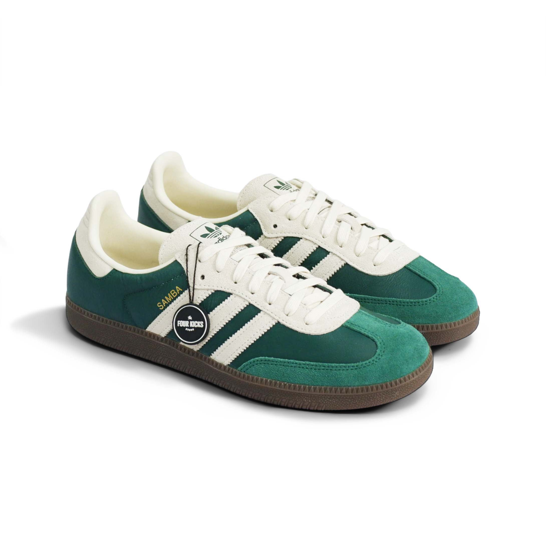 Adidas Lifestyle Shoes Samba OG Collegiate Green Cream White Mens JI3215 (2) Adidas Samba OG Collegiate Green Cream White Mens JI3215 - Gambar 1