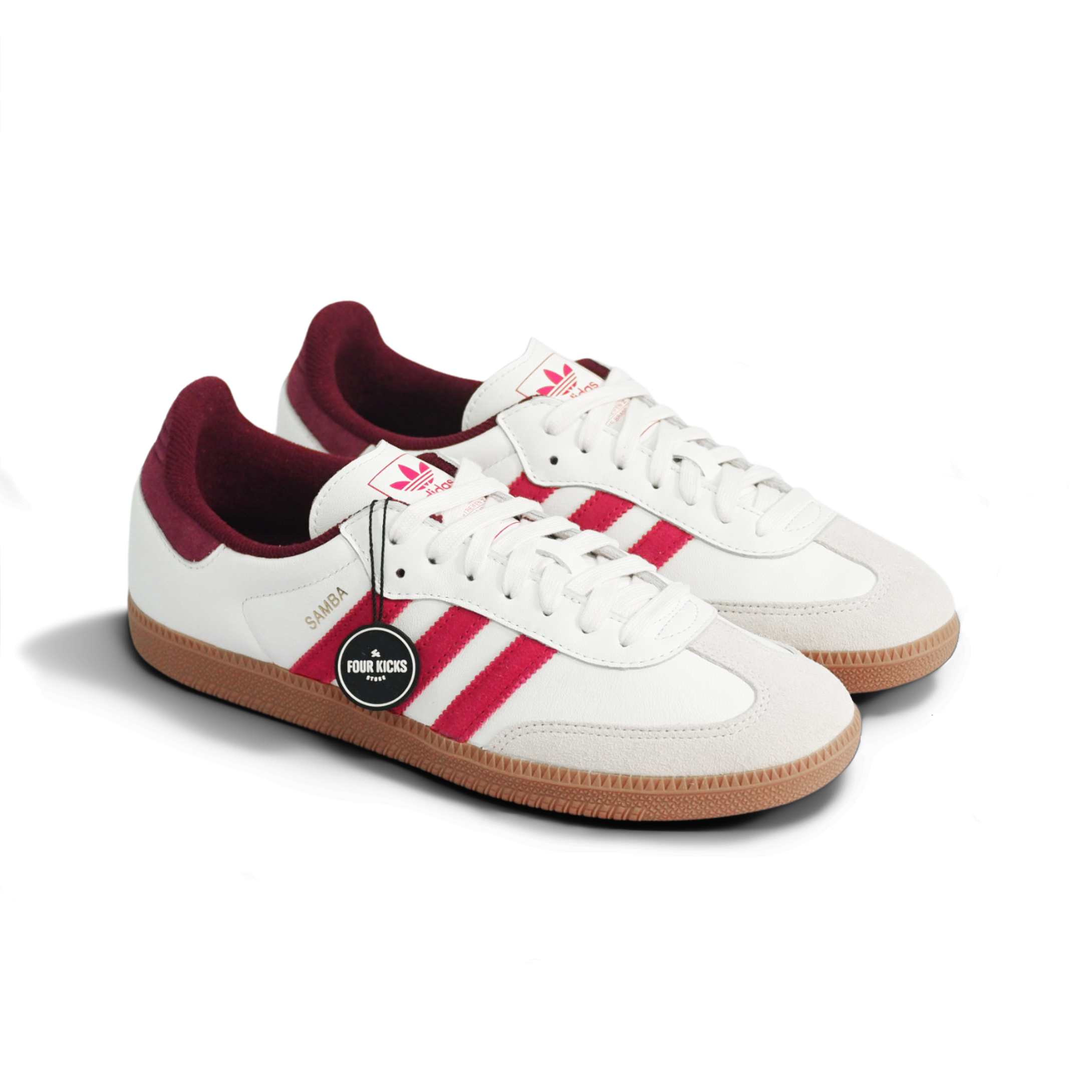 Adidas Lifestyle Shoes Samba OG White Batter Scarlet Shadow Red Mens JI3201 (1) Adidas Samba OG White Batter Scarlet Shadow Red Mens JI3201 - Gambar 1