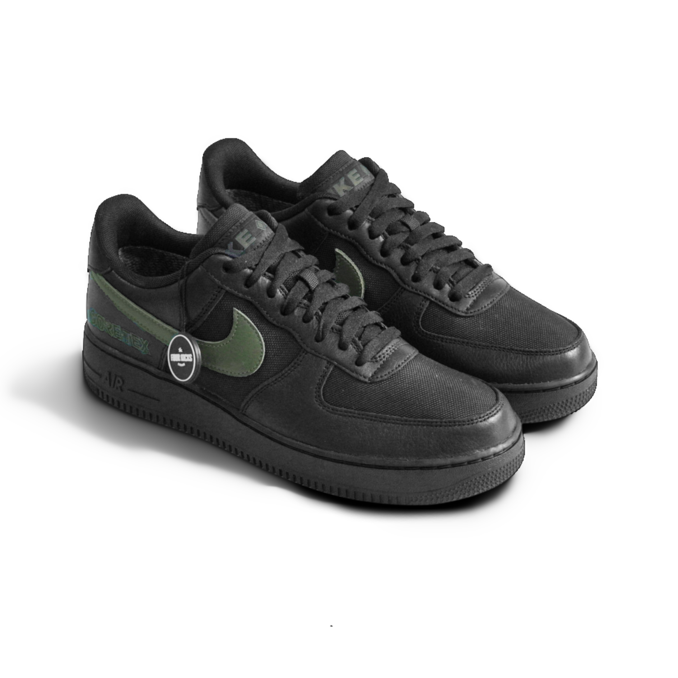 2094 (2) Nike Air Force 1 Low Black Cargo Khaki GORE-TEX Mens HV3959 010 - Gambar 1