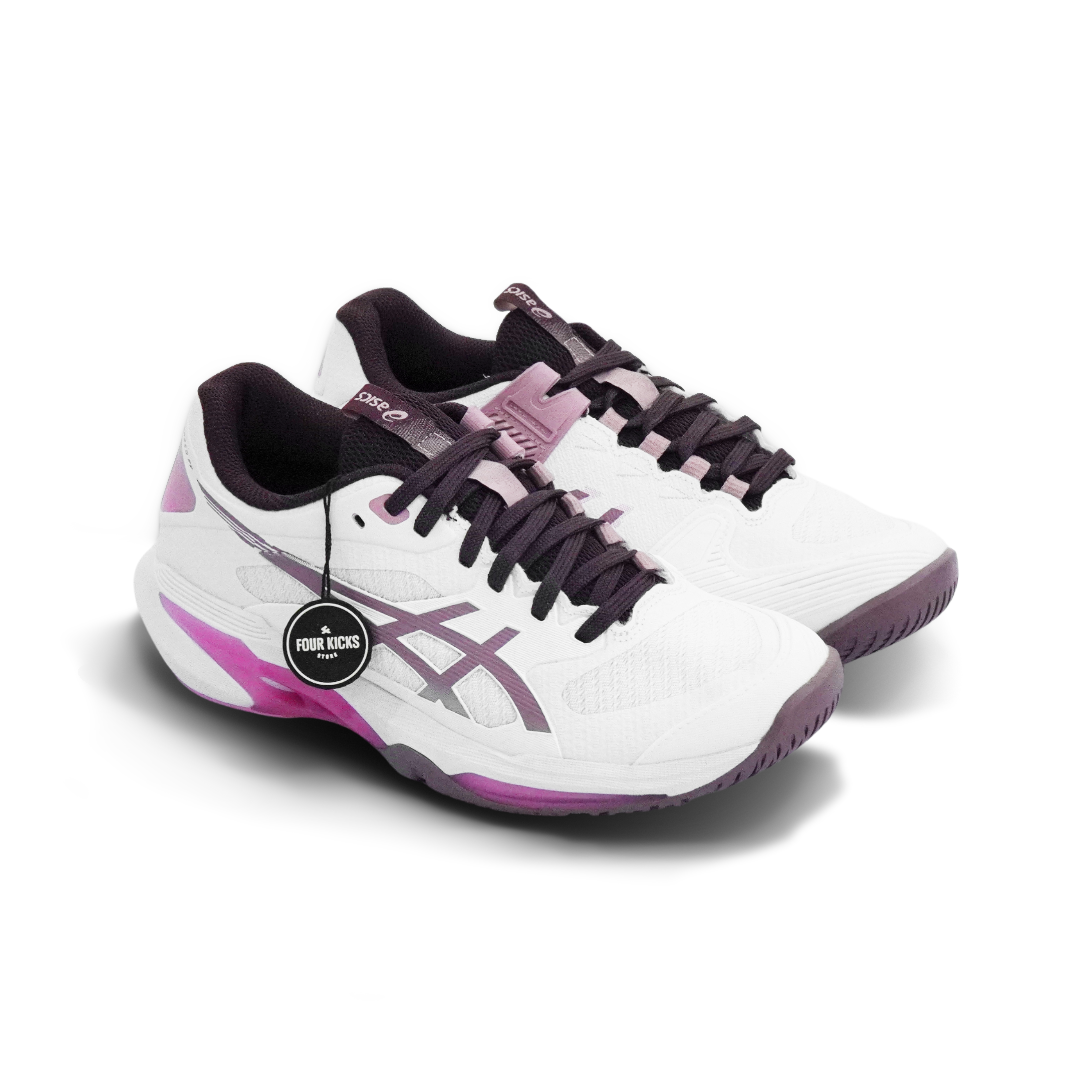Asics Tennis Padel Shoes Solution Speed FF 4 White Dusty Mauve Womens 1042A307 102 (2) Asics Solution Speed FF 4 White Dusty Mauve Womens 1042A307 102 - Gambar 1