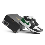 Nike Air Jordan 1 Low Black George Green Summit White Mens 553558 047 - Gambar 2