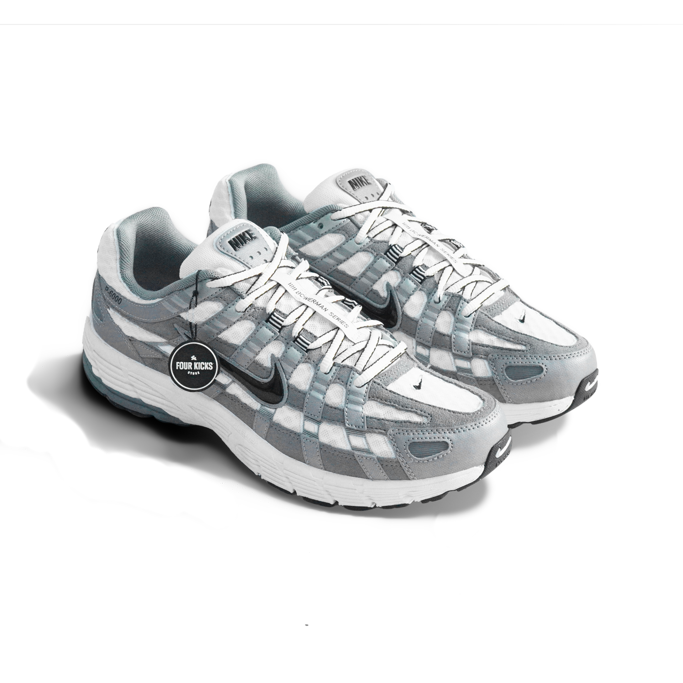 Nike Sport Lifestyle Shoes P-6000 White Metallic Cool Grey Black Unisex IR2004 100 (2) Nike P-6000 White Metallic Cool Grey Black Unisex IR2004 100 - Gambar 1