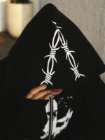 W Essentiels Hoodie Oversize Zip Nardini Black - Gambar 7
