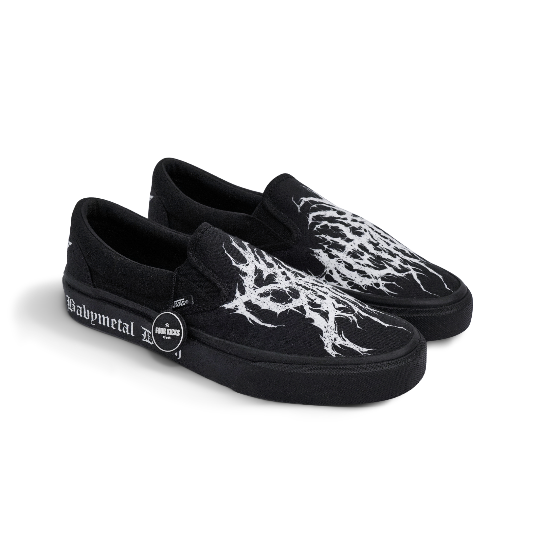 2328 Vans Slip On X Baby Metal Black White Mens V98CFBE-AA 86027 - Gambar 1
