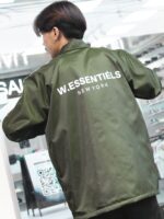 W Essentiels Jacket Delibes Windbreaker Forest Green - Gambar 3