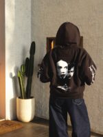 W Essentiels Hoodie Oversize Zip Nardini Black - Gambar 6
