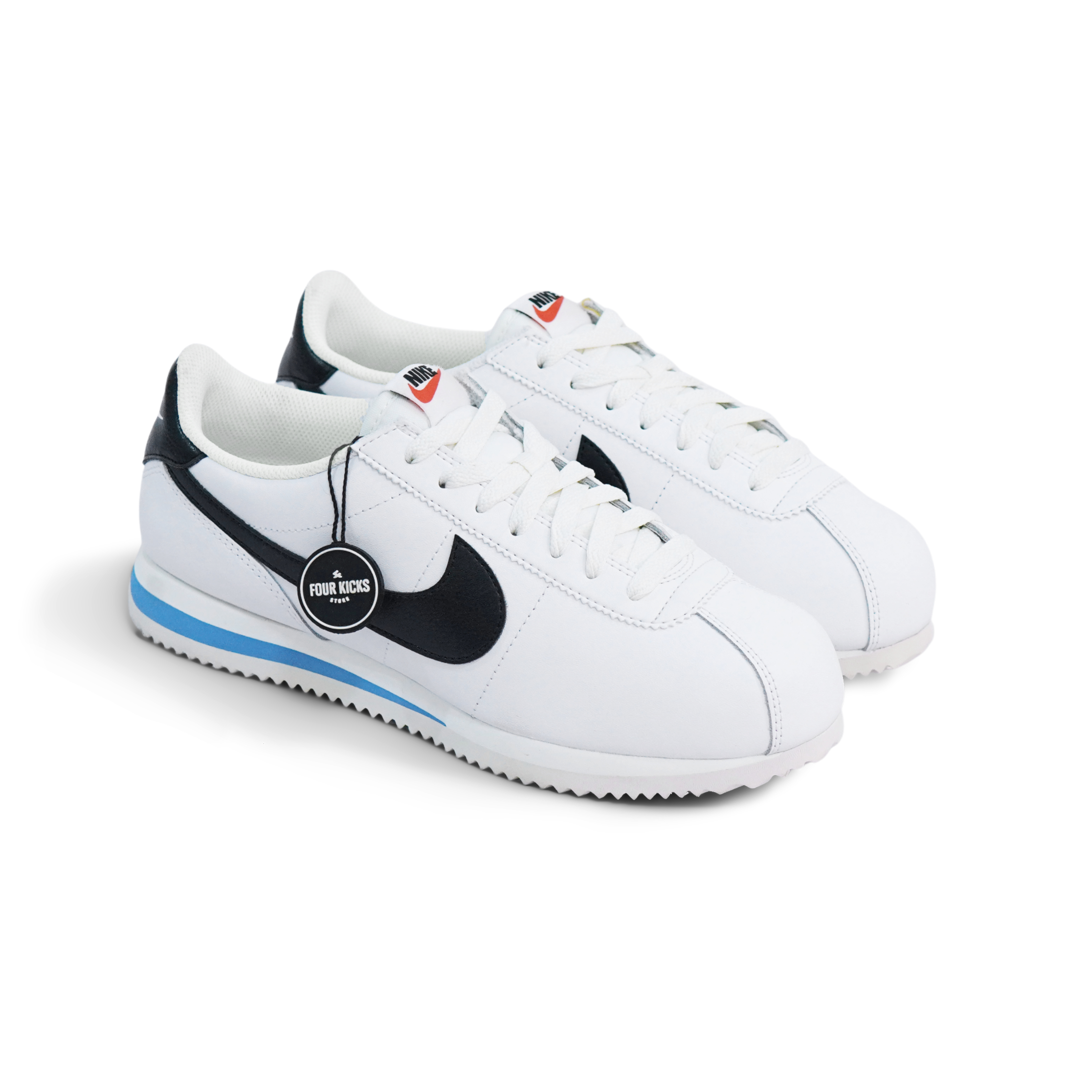 DN1791 100 Nike Cortez ‘23 White Black Light Photo Blue Unisex Adult DN1791 100 - Gambar 1