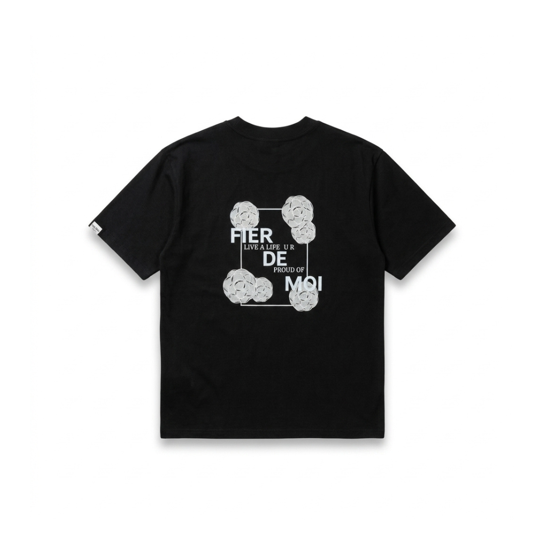 Fier De Moi Tshirt Ball Flower Short Sleeve Black (1) Fier De Moi T-shirt Ball Flower Short Sleeve Black - Gambar 1