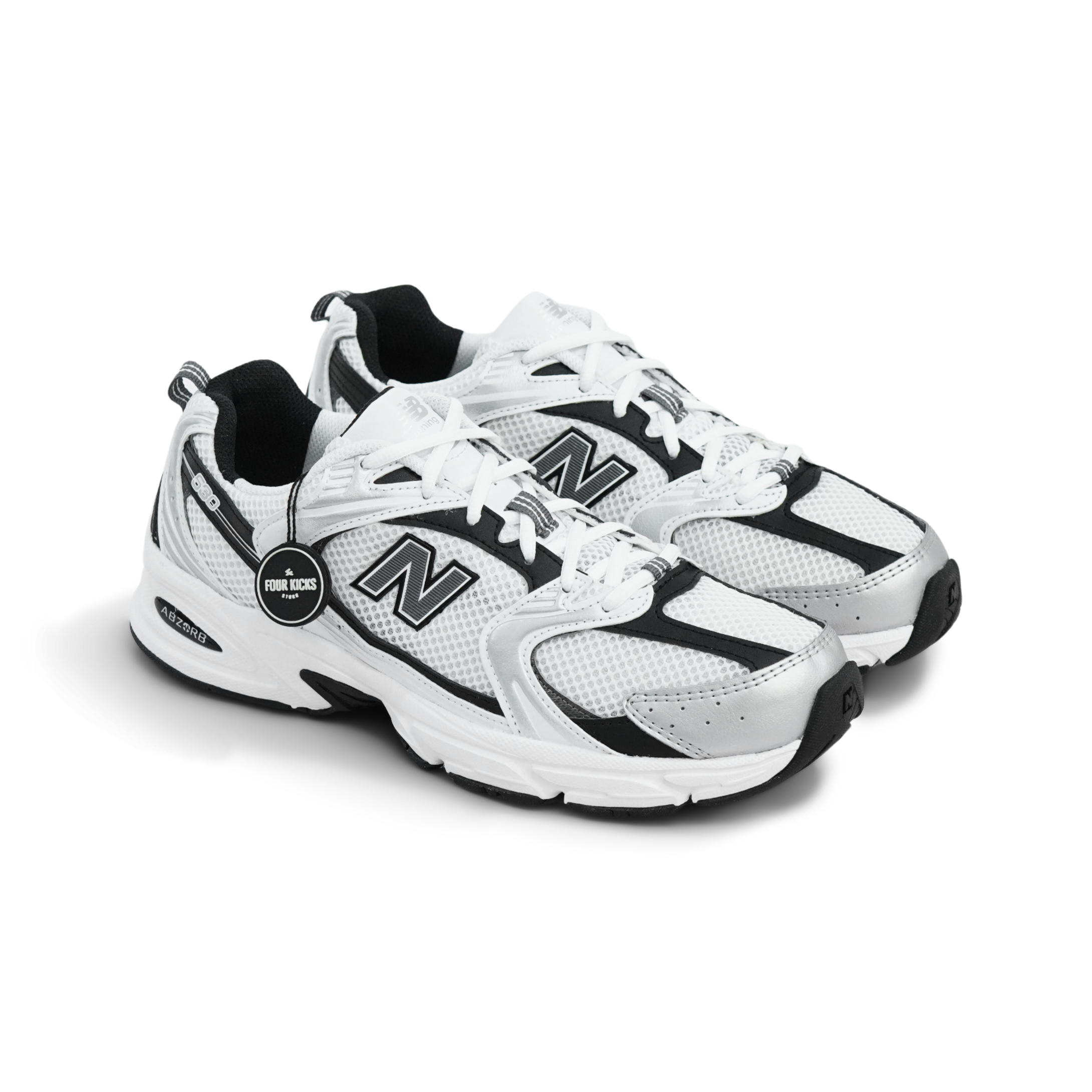 New Balance Sport LifeStyle Shoes 530 White Silver Metallic Black Mens MR530LB New Balance 530 White Silver Metallic Black Mens MR530LB - Gambar 1