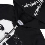 W Essentiels Hoodie Oversize Zip Nardini Black - Gambar 3