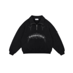 W Essentiels Jacket Half Zip Colibri Washed Noir Black